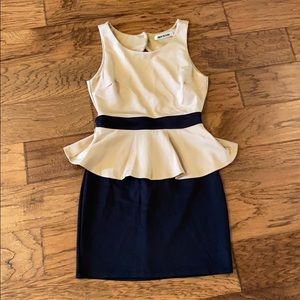 Tan and black cut out back dress